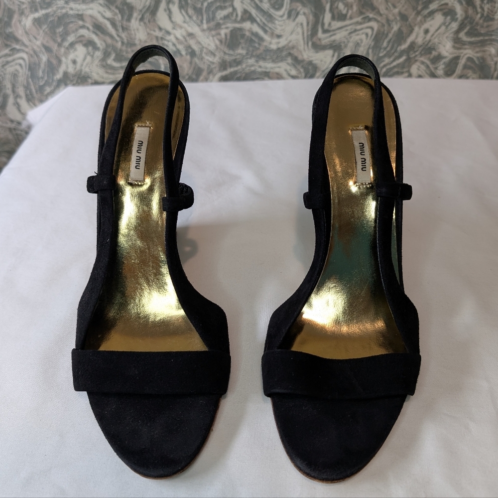 Mui Mui Cork Slingback Platform Shoes Size 37